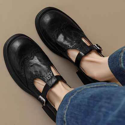Élégantes Mary Janes en Cuir